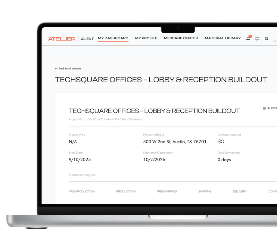 Atelier platform on laptop